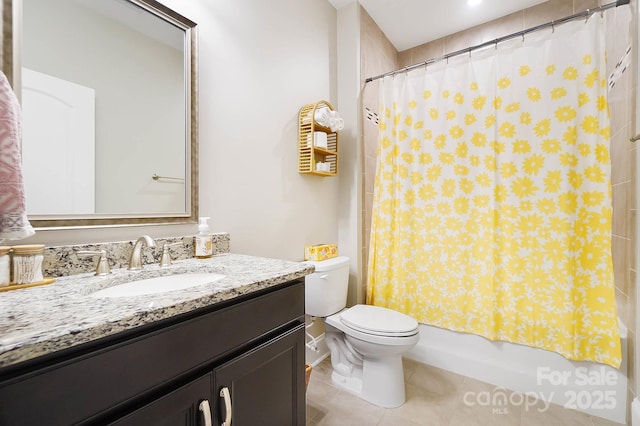 101 Cross Current Ln, Belmont, NC 28012 - bathroom featuring tile patterned floors, vanity, and shower / bath combination with curtain