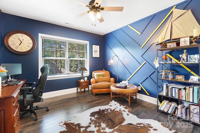 101 Cross Current Ln, Belmont, NC 28012 - office space featuring hardwood / wood-style floors and ceiling fan