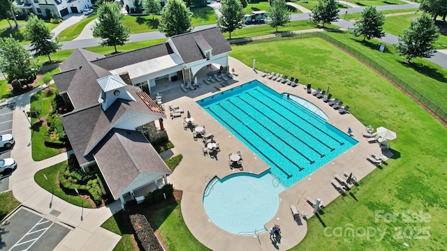 101 Cross Current Ln, Belmont, NC 28012 - aerial view of property and surrounding area with a pool area