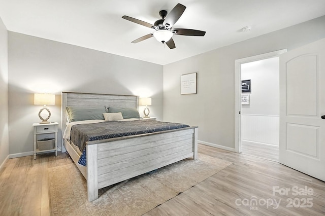 602 Unity St, Fort Mill, SC 29715 - bedroom with light wood finished floors and ceiling fan