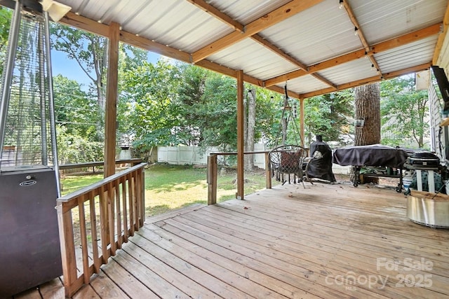 602 Unity St, Fort Mill, SC 29715 - wooden deck featuring a fenced backyard and area for grilling