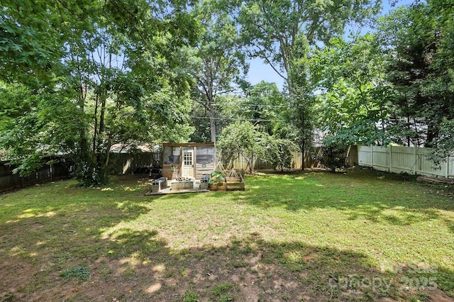 602 Unity St, Fort Mill, SC 29715 - fenced backyard with an outbuilding