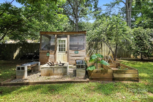 602 Unity St, Fort Mill, SC 29715 - view of outdoor structure featuring a vegetable garden