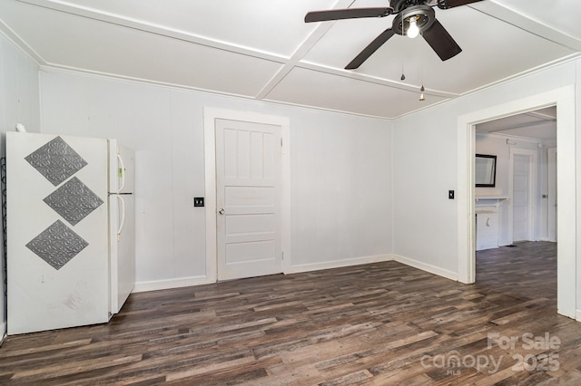 1224 Hollywood Ter, Albemarle, NC 28001 - unfurnished room with a ceiling fan and dark wood finished floors