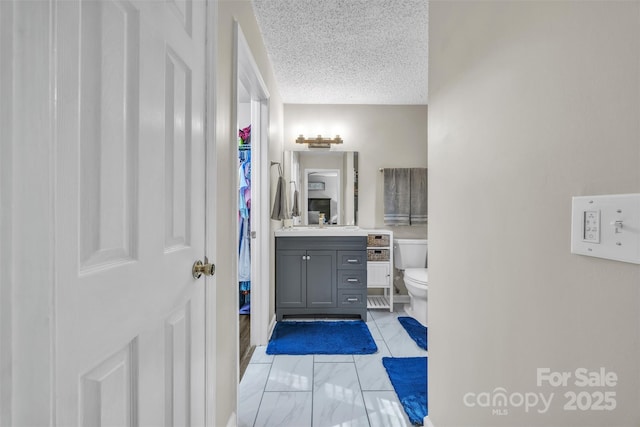 5476 Twelve Oak Ln, Conover, NC 28613 - bathroom with vanity and a textured ceiling