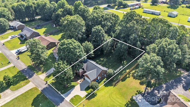 5476 Twelve Oak Ln, Conover, NC 28613 - aerial view of property and surrounding area with property parcel outlined