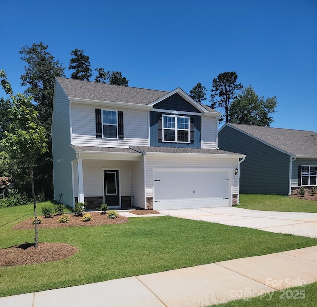 1041 Russell Dr, Winston Salem, NC 27127 - craftsman inspired home featuring driveway, an attached garage, and a front yard