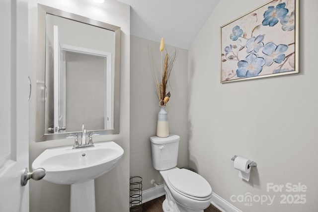 241 Boxelder Rd, Clover, SC 29710 - half bathroom with toilet and wood finished floors