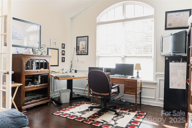 1156 Mckee Farm Ln, Belmont, NC 28012 - office with wood finished floors, plenty of natural light, and vaulted ceiling