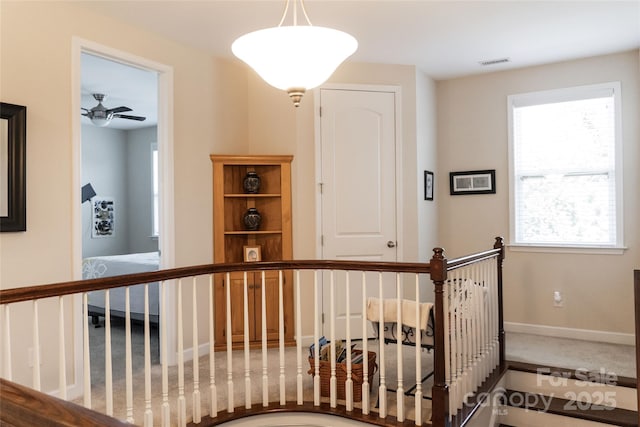 1156 Mckee Farm Ln, Belmont, NC 28012 - hallway with carpet and an upstairs landing