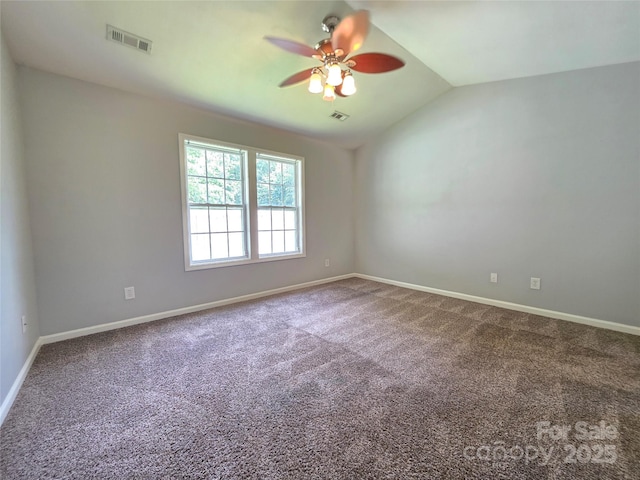 7315 Fig Ln, Charlotte, NC 28215 - carpeted spare room with ceiling fan and lofted ceiling