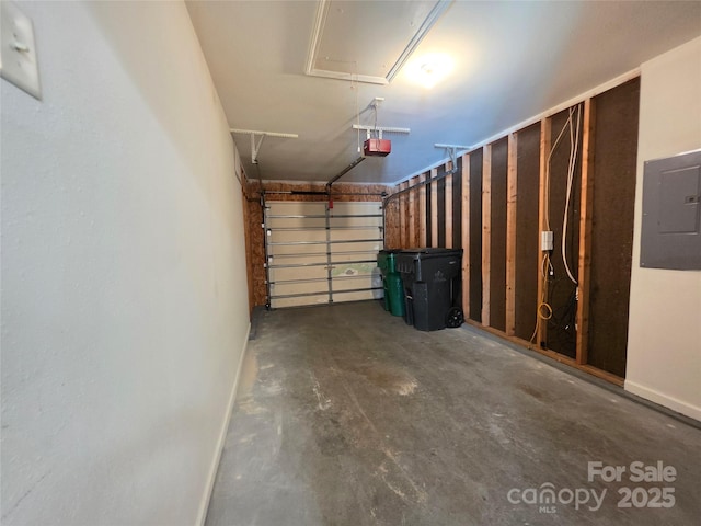 7315 Fig Ln, Charlotte, NC 28215 - garage featuring a garage door opener and electric panel