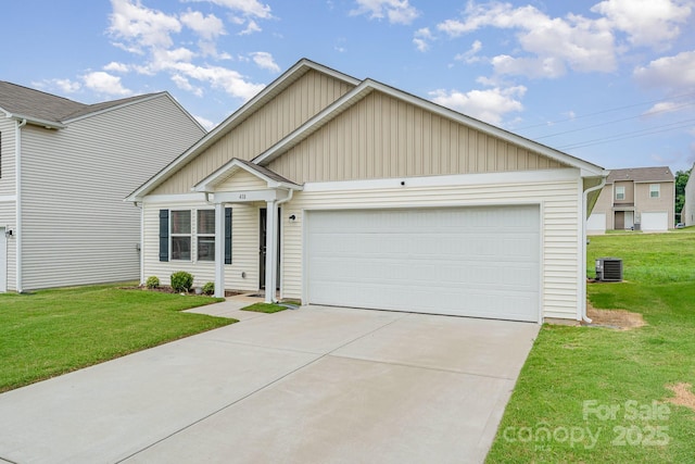 418 Winsley Dr, Salisbury, NC 28147 - view of front of home featuring concrete driveway, a front yard, and a garage