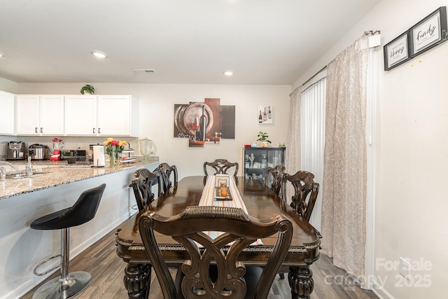 418 Winsley Dr, Salisbury, NC 28147 - dining area featuring dark wood finished floors and recessed lighting