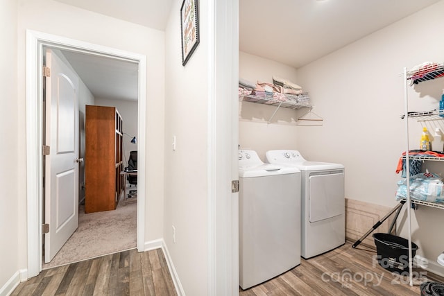 418 Winsley Dr, Salisbury, NC 28147 - washroom featuring wood finished floors and washing machine and dryer