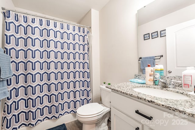 418 Winsley Dr, Salisbury, NC 28147 - bathroom with vanity, curtained shower, and wood finished floors