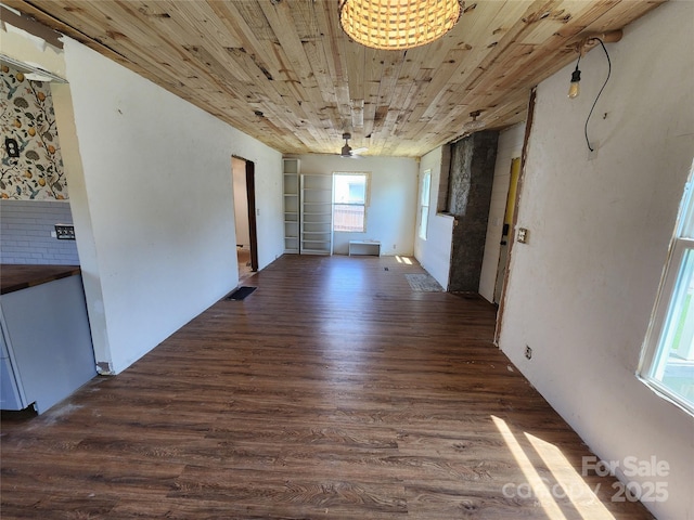 1004 S Ridge Ave, Kannapolis, NC 28083 - unfurnished dining area with dark wood finished floors and wooden ceiling