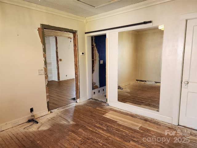 1004 S Ridge Ave, Kannapolis, NC 28083 - spare room featuring ornamental molding and wood finished floors