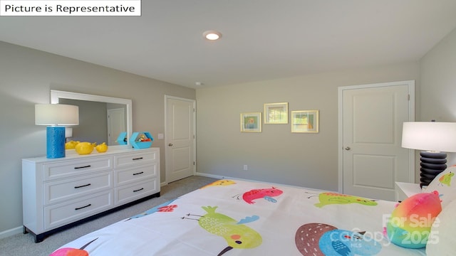 1400 Secrest Commons Dr, Monroe, NC 28112 - carpeted bedroom featuring baseboards and recessed lighting