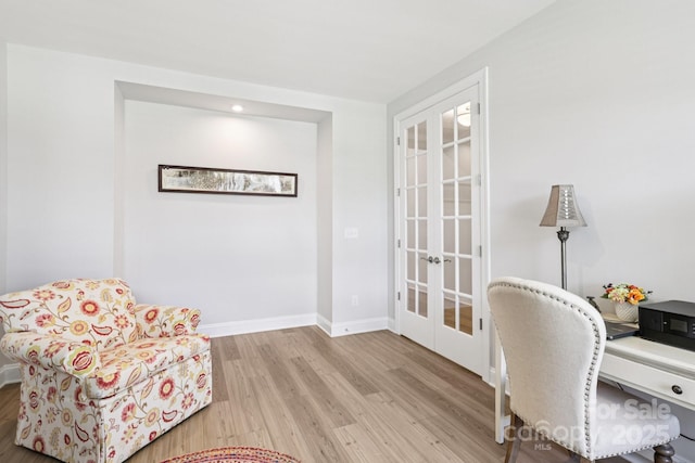 3022 Trace Meadow Ct, York, SC 29745 - office area featuring french doors, wood finished floors, and recessed lighting