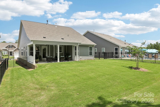 3022 Trace Meadow Ct, York, SC 29745 - back of house with a fenced backyard, a patio area, and a shingled roof