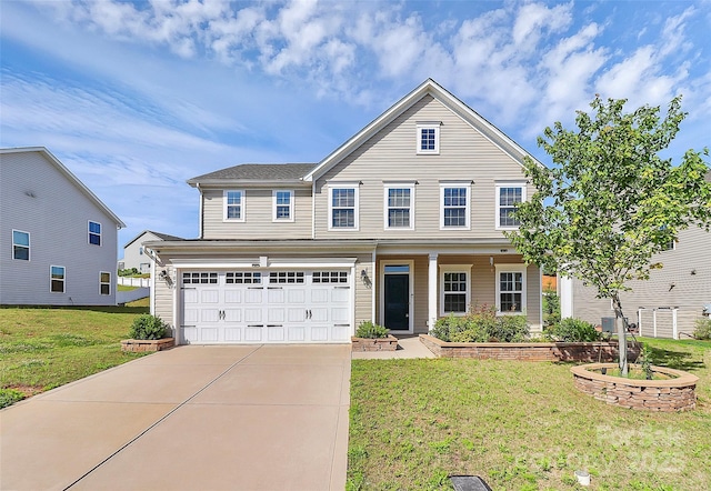 7079 Waterwheel St SW, Concord, NC 28025 - traditional-style house featuring concrete driveway, a front yard, and an attached garage