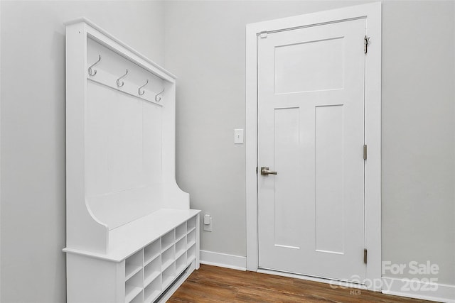 7079 Waterwheel St SW, Concord, NC 28025 - mudroom featuring dark wood finished floors and baseboards
