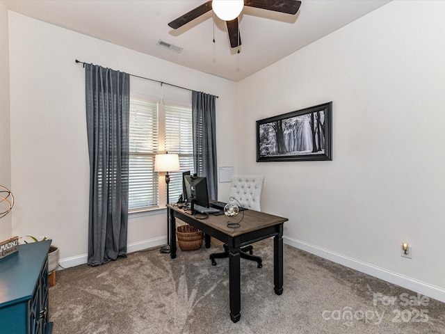 2005 Arbor Hills Dr, Indian Trail, NC 28079 - carpeted office space featuring a ceiling fan and baseboards