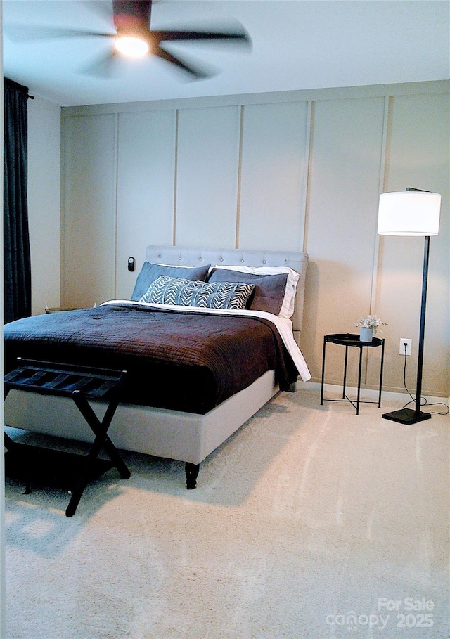 1141 Overlake Dr, Belmont, NC 28012 - carpeted bedroom featuring a ceiling fan
