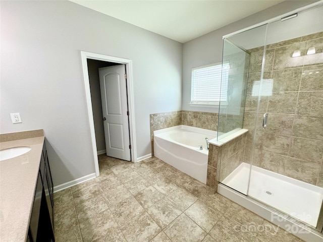 11109 Pond Valley Ct, Charlotte, NC 28269 - bathroom featuring a bath, a shower stall, and vanity