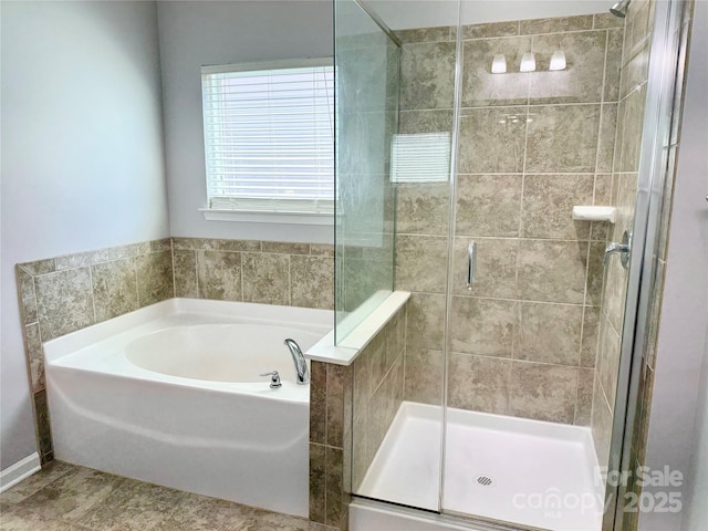 11109 Pond Valley Ct, Charlotte, NC 28269 - bathroom with a bath and a stall shower