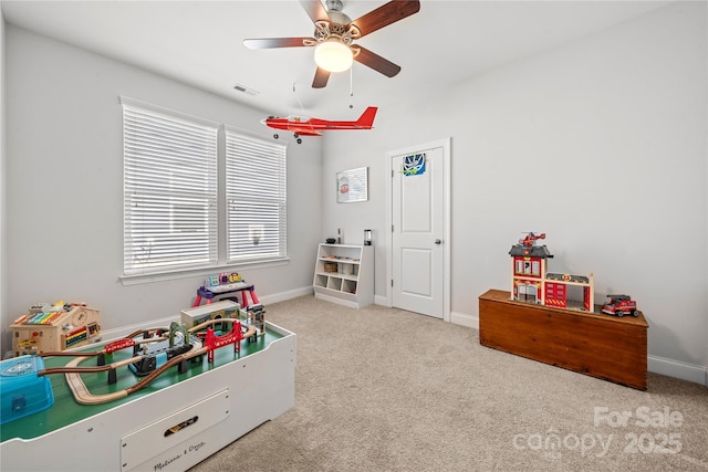 1009 Kemp Rd, Indian Trail, NC 28079 - game room featuring carpet and a ceiling fan