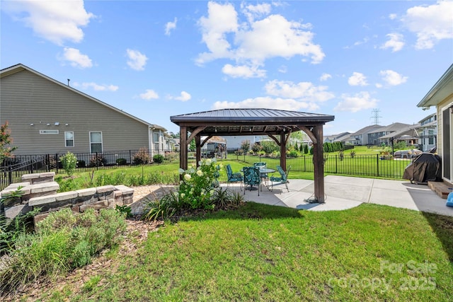 1009 Kemp Rd, Indian Trail, NC 28079 - fenced backyard featuring a gazebo and a patio