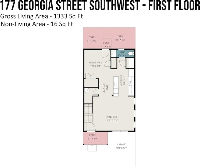 177 Georgia St SW, Concord, NC 28025 - view of home floor plan