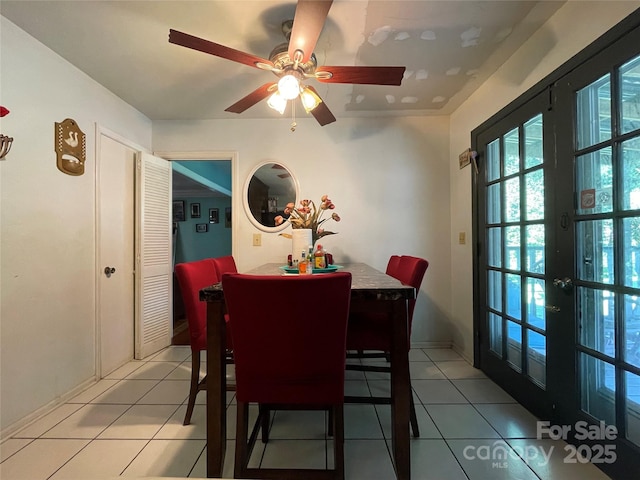 6708 Nutcracker Pl, Charlotte, NC 28212 - dining space with light tile patterned flooring and a ceiling fan