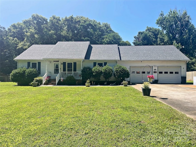 2174 Eastview Rd, Rock Hill, SC 29732 - ranch-style home with covered porch, an attached garage, driveway, and a front lawn