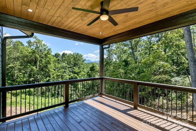 120 Gashes Creek Rd, Asheville, NC 28805 - wooden terrace featuring ceiling fan