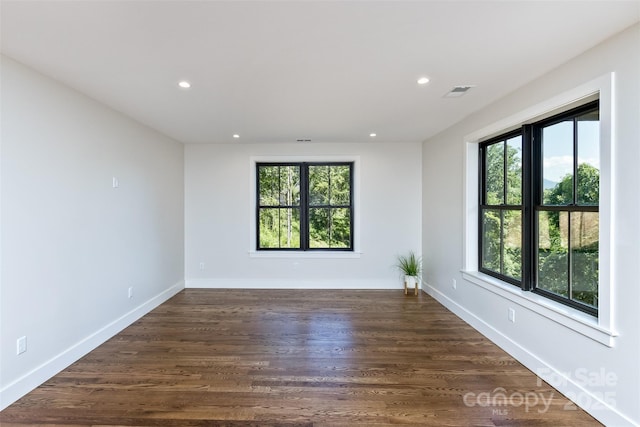 120 Gashes Creek Rd, Asheville, NC 28805 - empty room featuring plenty of natural light, recessed lighting, and dark wood-style flooring