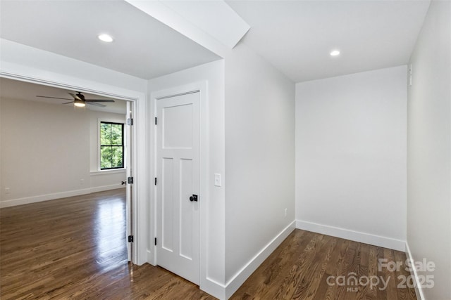 120 Gashes Creek Rd, Asheville, NC 28805 - corridor with dark wood-style floors and recessed lighting