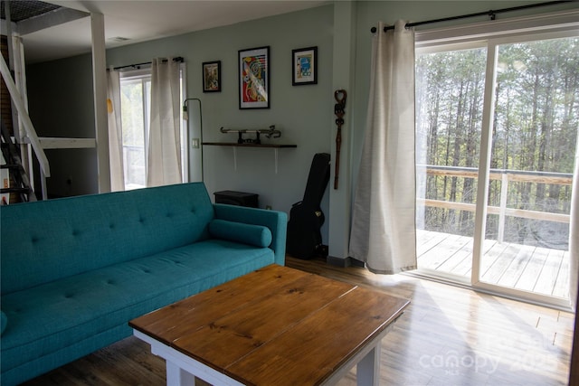 2668 Reedy Branch Rd, Purlear, NC 28665 - living room with healthy amount of natural light and wood finished floors