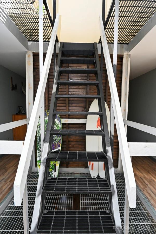 2668 Reedy Branch Rd, Purlear, NC 28665 - staircase with wood finished floors