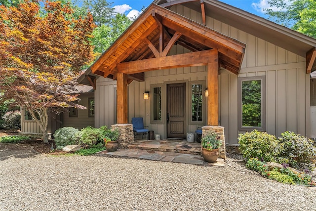 429 Turtle Head Dr, Nebo, NC 28761 - property entrance with board and batten siding
