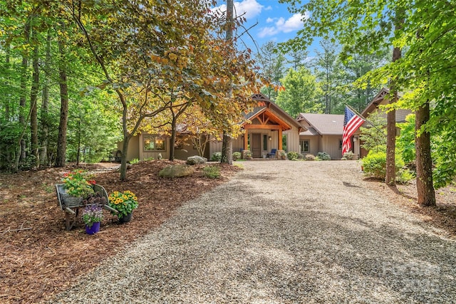 429 Turtle Head Dr, Nebo, NC 28761 - view of front of home featuring board and batten siding and driveway
