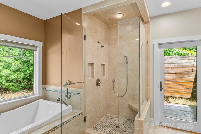 429 Turtle Head Dr, Nebo, NC 28761 - bathroom with a bath, plenty of natural light, and a stall shower