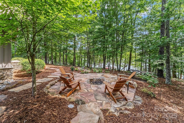 429 Turtle Head Dr, Nebo, NC 28761 - view of patio / terrace with a fire pit