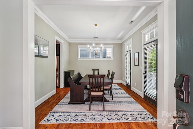 739 Terrace Park, Rock Hill, SC 29730 - dining room featuring a chandelier, dark wood-style flooring, and crown molding