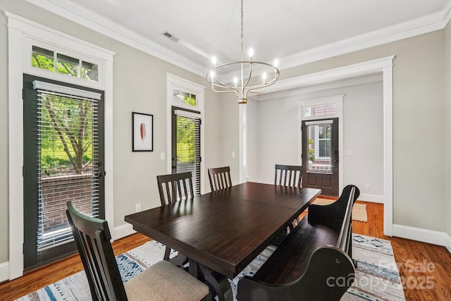 739 Terrace Park, Rock Hill, SC 29730 - dining room with a chandelier, ornamental molding, and light wood-style floors