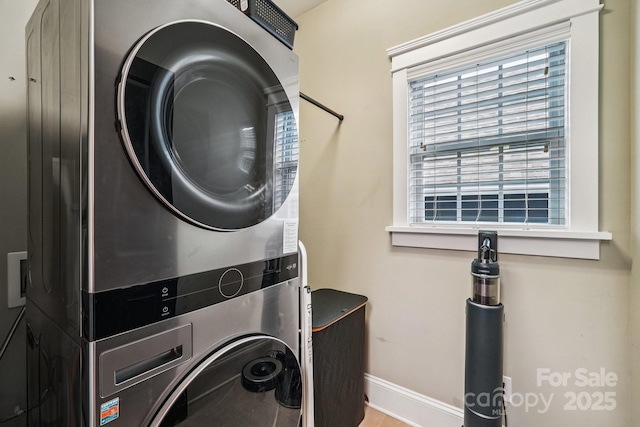 739 Terrace Park, Rock Hill, SC 29730 - laundry area featuring estacked washer and dryer and healthy amount of natural light