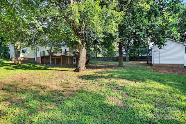 422 Wagner St, Troutman, NC 28166 - view of yard featuring a deck