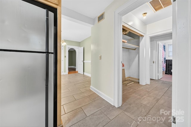 422 Wagner St, Troutman, NC 28166 - hallway featuring baseboards and arched walkways